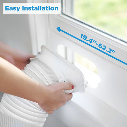 Midea 6,000 BTU ASHRAE (5,000 BTU SACC) Portable Air Conditioner, Cools up to 150 Sq. Ft., with Dehumidifier & Fan mode, Easy- to-use Remote Control & Window Installation Kit Included