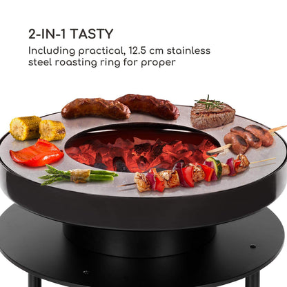BLUMFELDT Wood Stock 2-in-1 Fire Bowl & BBQ Grill