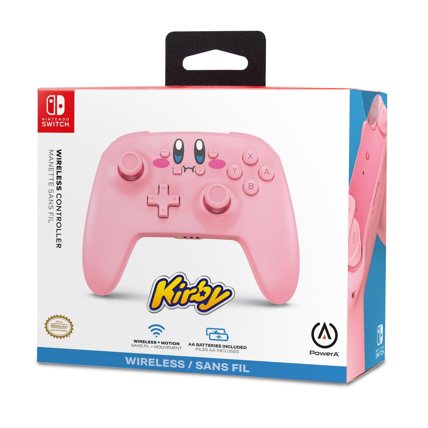 PowerA Wireless Controller for Nintendo Switch – Kirby Mouthful, Nintendo Switch - OLED Model, Nintendo Switch Lite, Gamepad, game controller, Bluetooth controller, motion controls, officially licensed