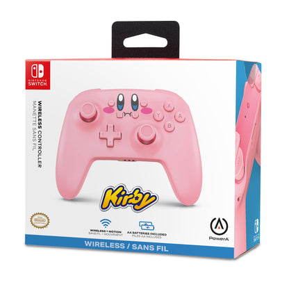 PowerA Wireless Controller for Nintendo Switch – Kirby Mouthful, Nintendo Switch - OLED Model, Nintendo Switch Lite, Gamepad, game controller, Bluetooth controller, motion controls, officially licensed