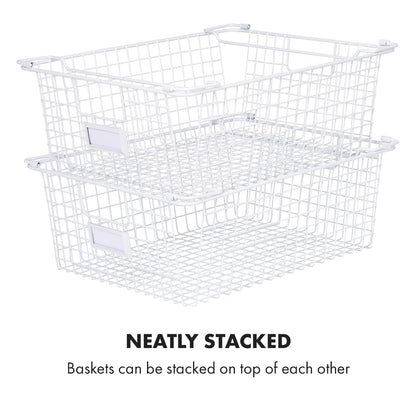 Granrosi XL Stackable Wire Baskets for Organizing - Set of 2