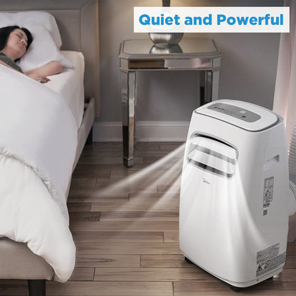 Midea 6,000 BTU ASHRAE (5,000 BTU SACC) Portable Air Conditioner, Cools up to 150 Sq. Ft., with Dehumidifier & Fan mode, Easy- to-use Remote Control & Window Installation Kit Included