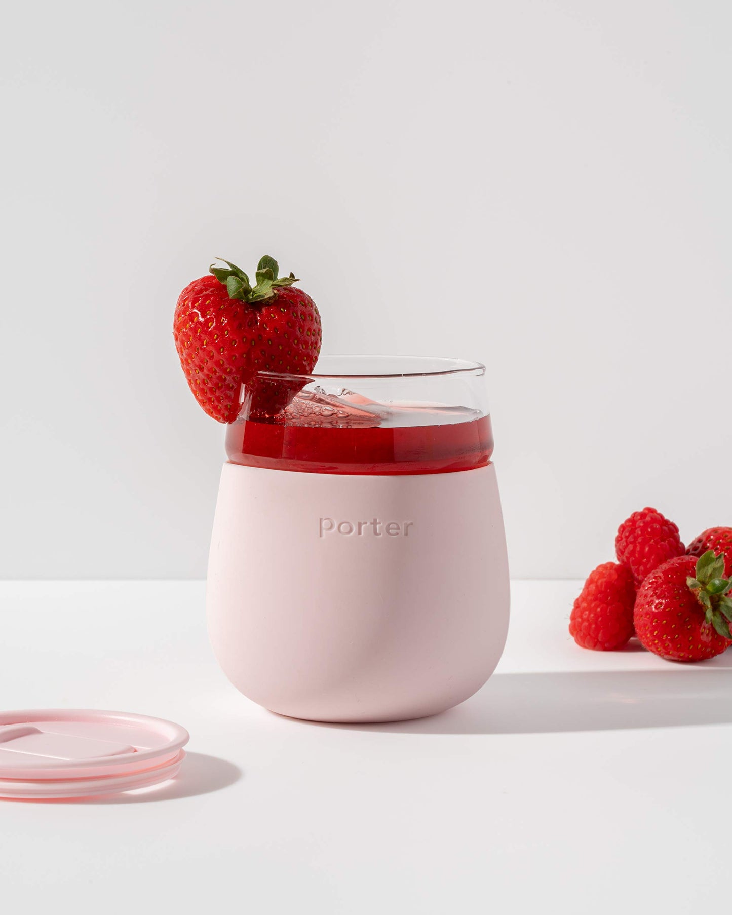 W&P Porter Glass Wide Mouth Bottle w/ Protective Silicone Sleeve | Blush 16 Ounces | On-the-Go | Reusable Bottle | Portable and Lightweight | Dishwasher Safe