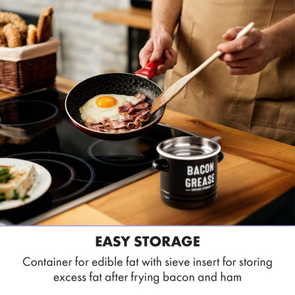 Granrosi Bacon Grease Container with Strainer - 36OZ