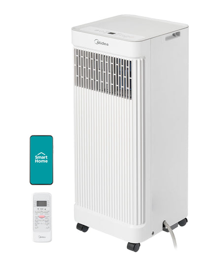 Midea 6,000 BTU ASHRAE (5,000 BTU SACC) Portable Air Conditioner, Cools up to 150 Sq. Ft., with Dehumidifier & Fan mode, Easy- to-use Remote Control & Window Installation Kit Included