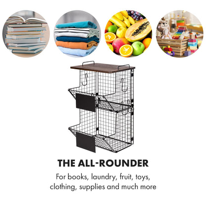 Granrosi XL Stackable Wire Baskets for Organizing - Set of 2