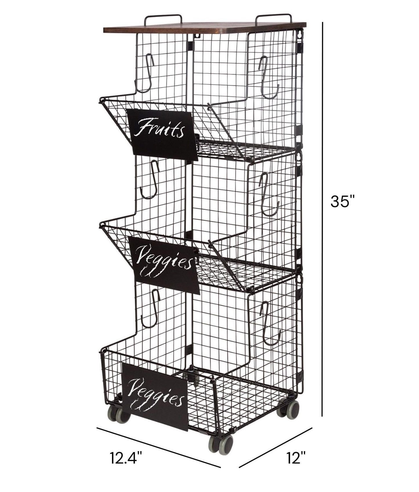 Granrosi XL Stackable Wire Baskets for Organizing - Set of 2