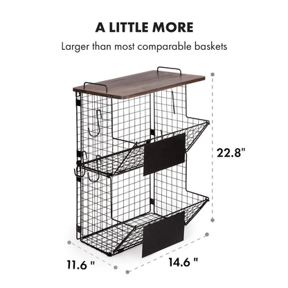 Granrosi XL Stackable Wire Baskets for Organizing - Set of 2