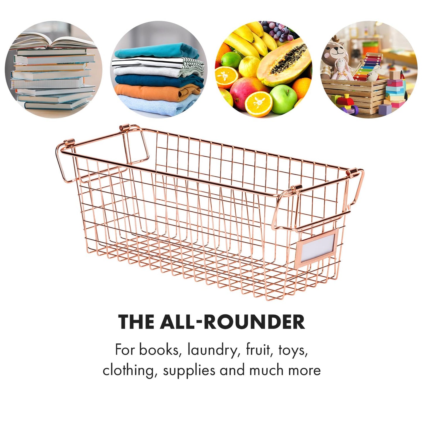 Granrosi XL Stackable Wire Baskets for Organizing - Set of 2