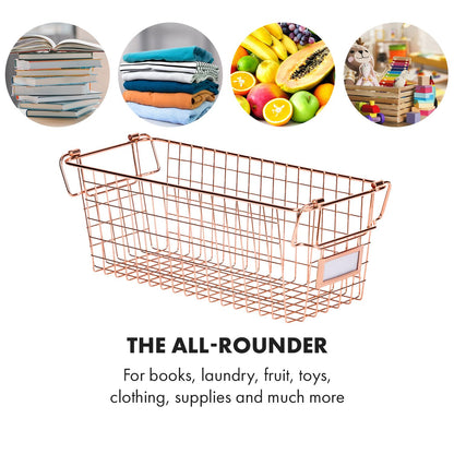 Granrosi XL Stackable Wire Baskets for Organizing - Set of 2