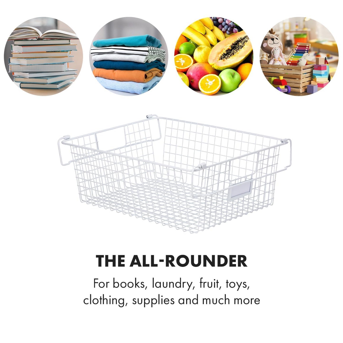 Granrosi XL Stackable Wire Baskets for Organizing - Set of 2