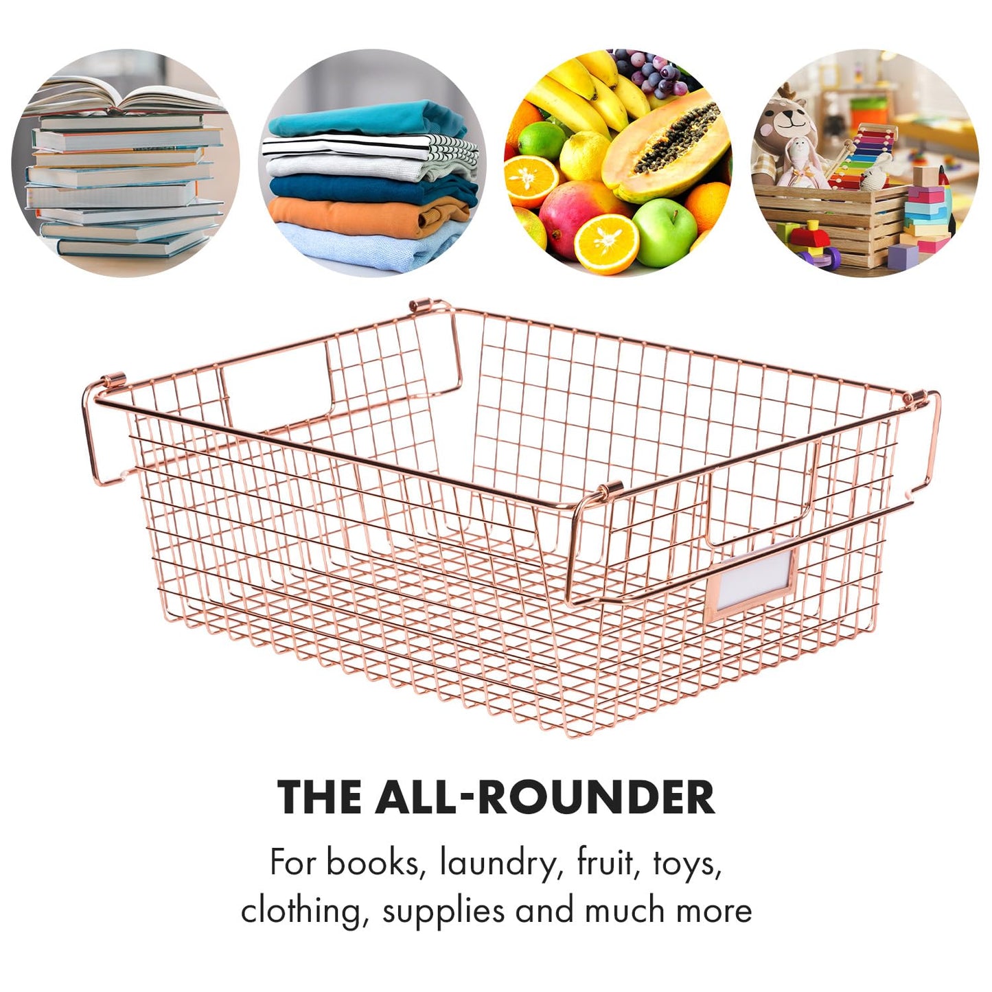 Granrosi XL Stackable Wire Baskets for Organizing - Set of 2