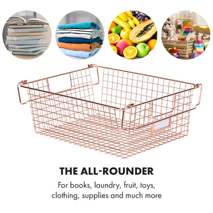 Granrosi XL Stackable Wire Baskets for Organizing - Set of 2