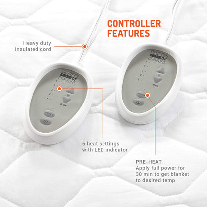 Degrees of Comfort Dual Control California King Heated Mattress Pad