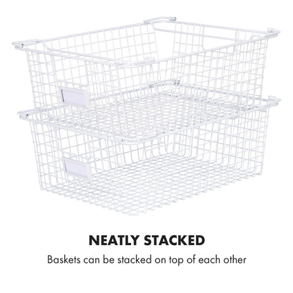 Granrosi XL Stackable Wire Baskets for Organizing - Set of 2