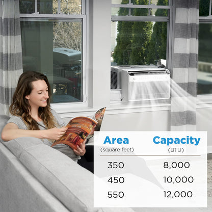 Midea U Inverter Window Air Conditioner 8,000BTU, U-Shaped AC with Open Window Flexibility, Robust Installation,Extreme Quiet, 35% Energy Saving, Smart Control, Alexa, Remote, Bracket Included