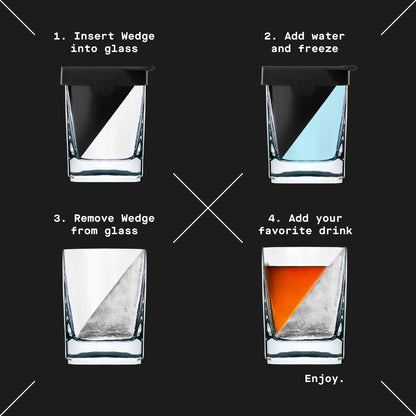 Corkcicle Premium Whiskey Wedge Glass w/Silicone Mold, 9 oz