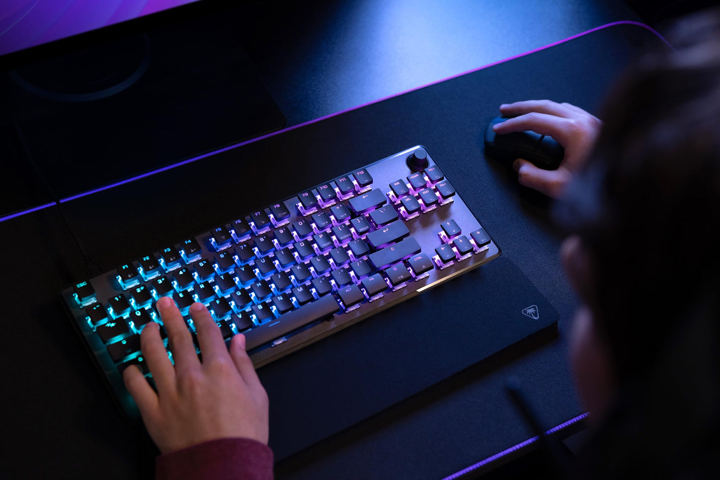 Turtle Beach Vulcan II Max – Optical-Mechanical PC Gaming Keyboard, Customizable RGB Illuminated Keys and Palm Rest, Smart Keys, Titan II Smooth Linear Switches, 200M Keystroke Durability – Black