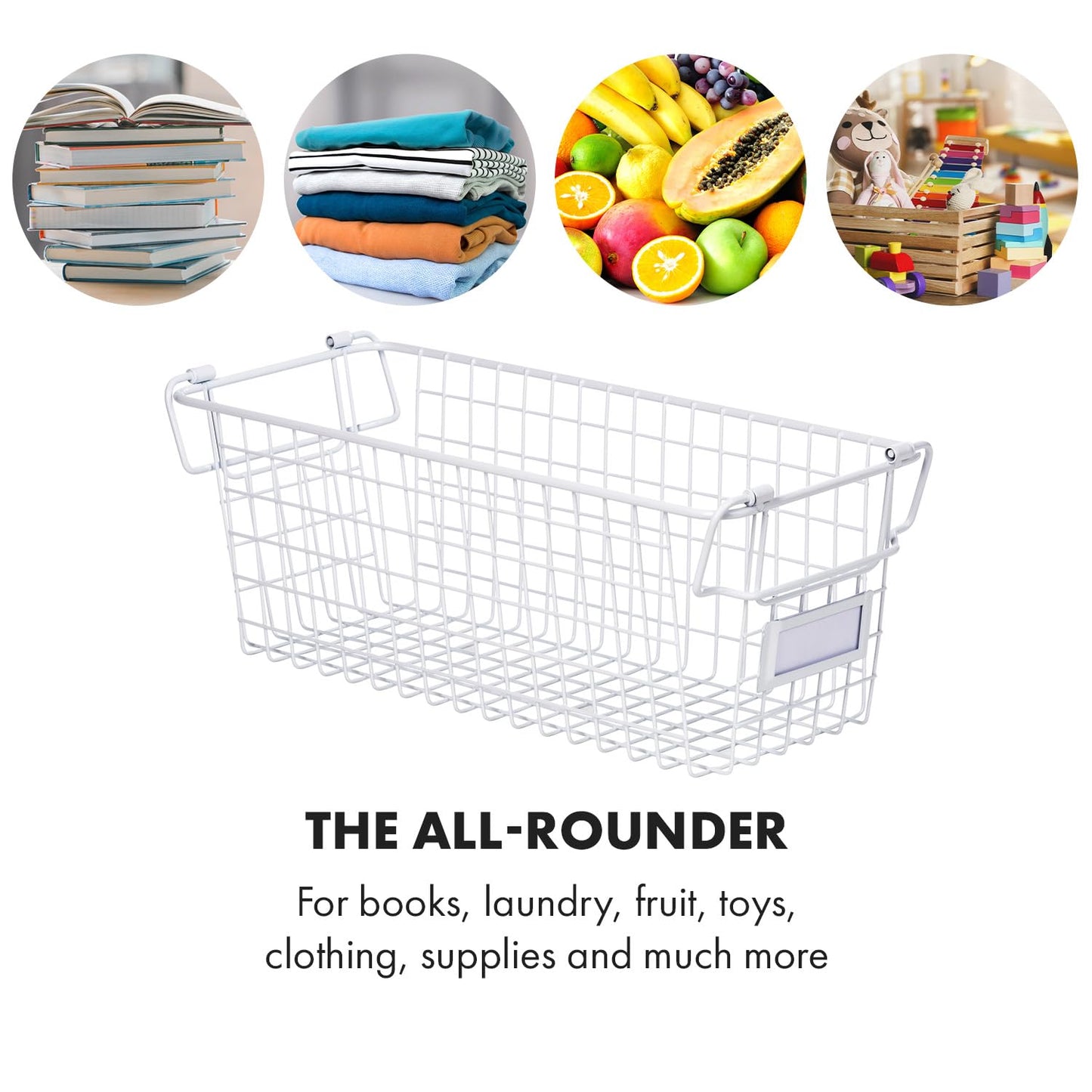 Granrosi XL Stackable Wire Baskets for Organizing - Set of 2