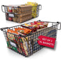 Granrosi XL Stackable Wire Baskets for Organizing - Set of 2