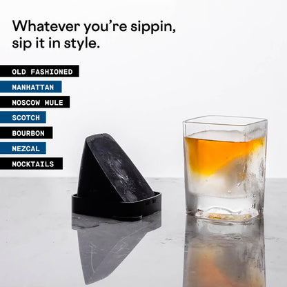 Corkcicle Premium Whiskey Wedge Glass w/Silicone Mold, 9 oz