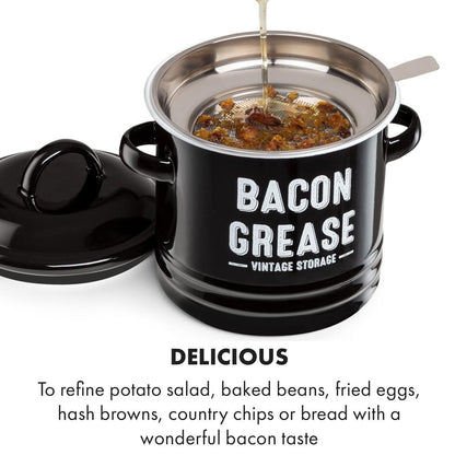 Granrosi Bacon Grease Container with Strainer - 36OZ