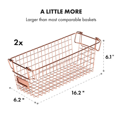Granrosi XL Stackable Wire Baskets for Organizing - Set of 2