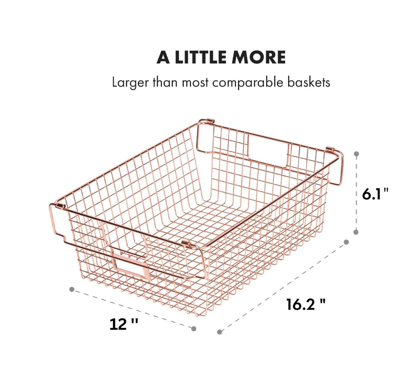 Granrosi XL Stackable Wire Baskets for Organizing - Set of 2