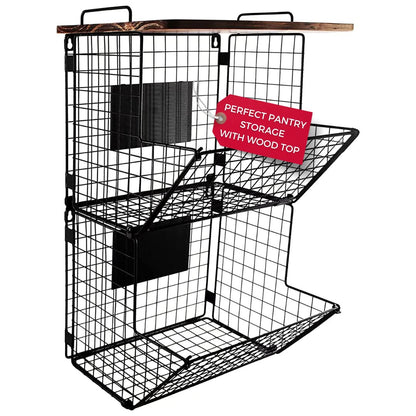 Granrosi XL Stackable Wire Baskets for Organizing - Set of 2