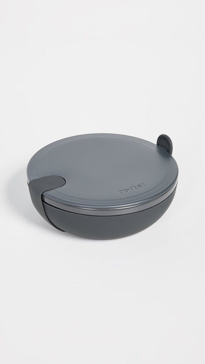 W&P Porter Ceramic Bowl Lunch Container w/ Protective Non-slip Exterior, Mint 1 Liter | Lid & Snap-tight Silicone Strap | Food Storage, Bento Box, Meal Prep | BPA-Free Ceramic