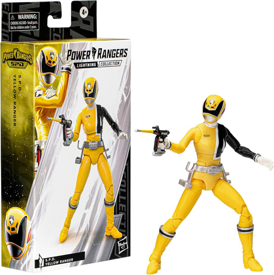 Power Rangers Lightning Collection S.P.D. Yellow Ranger 6-Inch Premium Collectible Action Figure Toy with Accessories, Kids Ages 4 and Up