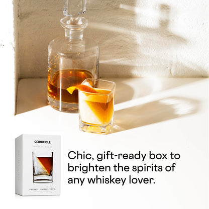 Corkcicle Premium Whiskey Wedge Glass w/Silicone Mold, 9 oz