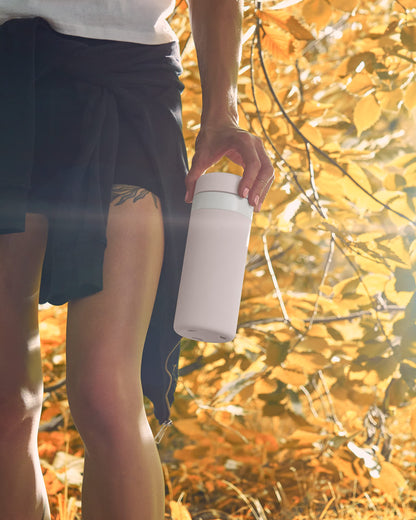 W&P Porter Insulated Bottle 16 oz | Clean Taste Ceramic Coating for Water, Coffee, & Tea | Wide Mouth Vacuum Insulated | Dishwasher Safe, Blush Terrazzo