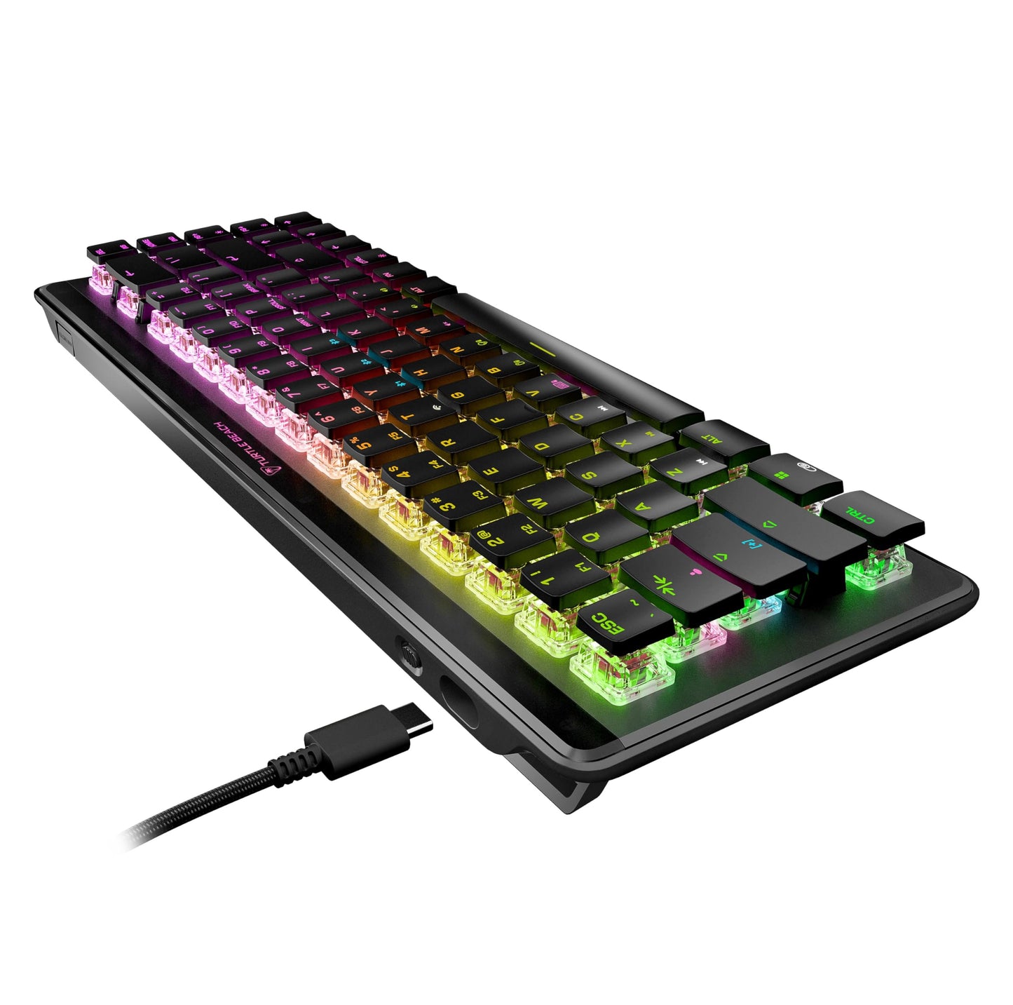 Turtle Beach Vulcan II Max – Optical-Mechanical PC Gaming Keyboard, Customizable RGB Illuminated Keys and Palm Rest, Smart Keys, Titan II Smooth Linear Switches, 200M Keystroke Durability – Black
