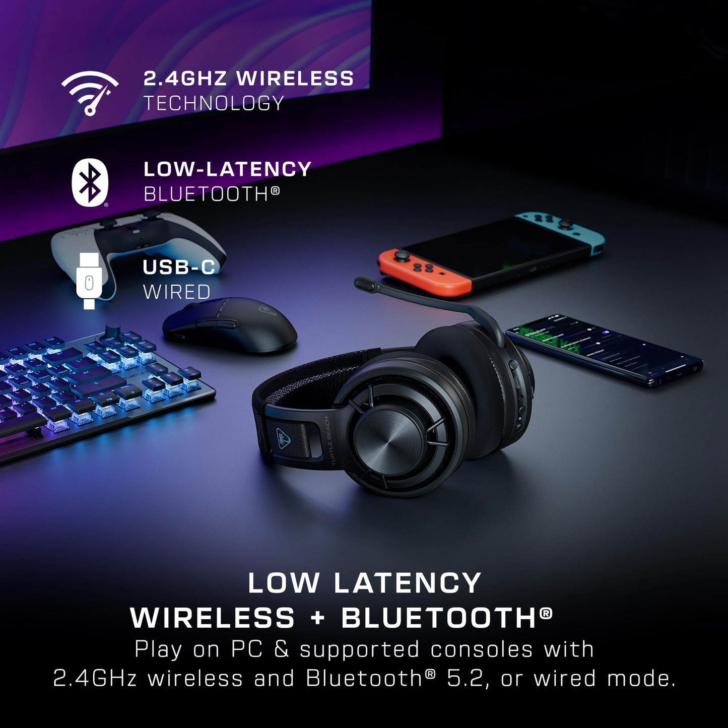 Turtle Beach Stealth 600 Gen 3 Wireless Multiplatform Amplified Gaming Headset for PC, PS5, PS4, Mobile – Bluetooth, 80-Hr Battery, AI Noise-Cancelling Flip-to-Mute Mic, Waves 3D Audio – Black