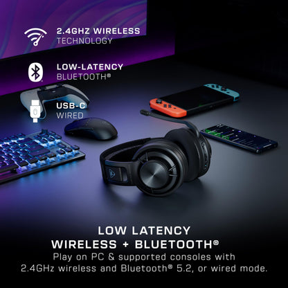 Turtle Beach Stealth 600 Gen 3 Wireless Multiplatform Amplified Gaming Headset for PC, PS5, PS4, Mobile – Bluetooth, 80-Hr Battery, AI Noise-Cancelling Flip-to-Mute Mic, Waves 3D Audio – Black
