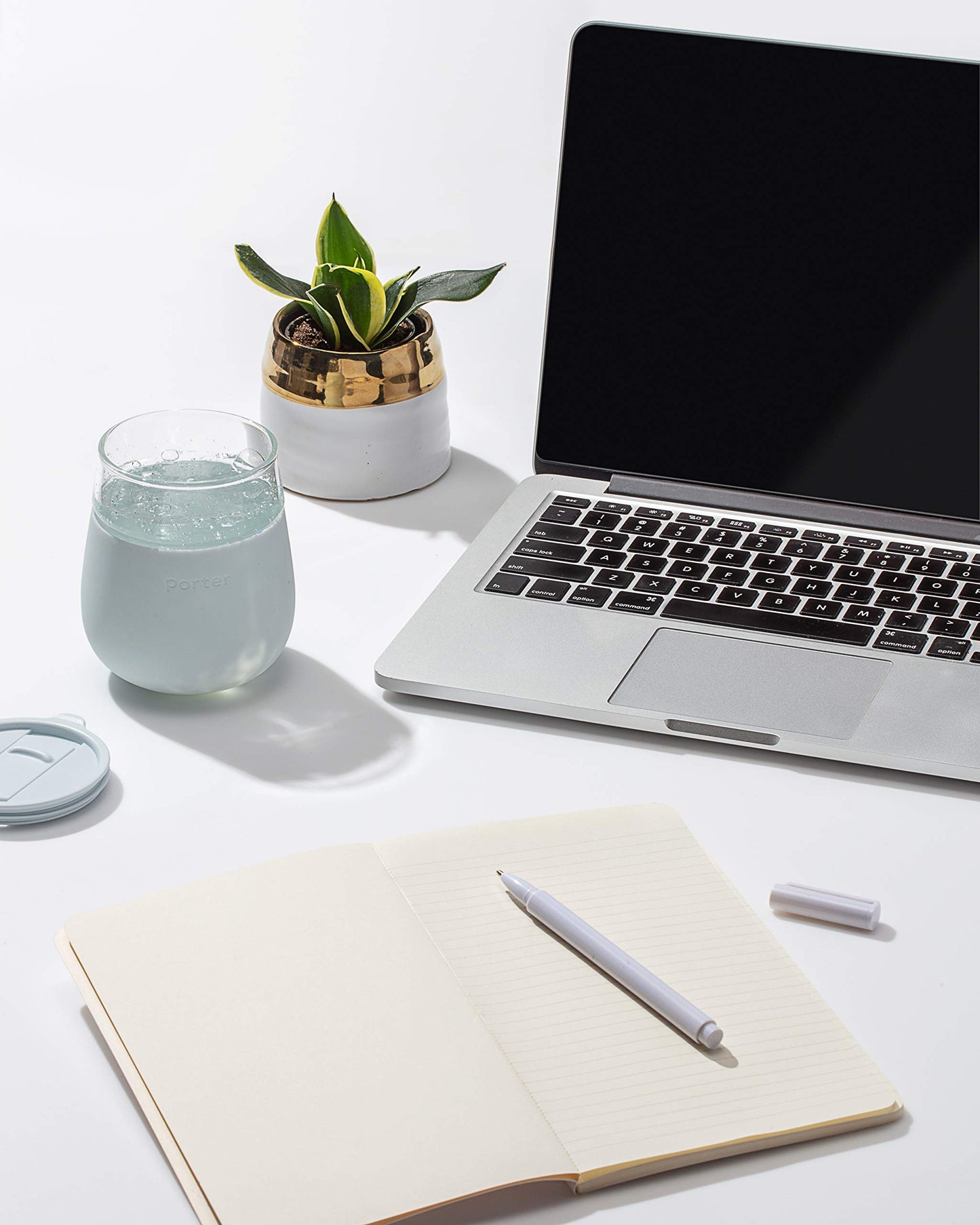 W&P Porter Glass Wide Mouth Bottle w/ Protective Silicone Sleeve | Blush 16 Ounces | On-the-Go | Reusable Bottle | Portable and Lightweight | Dishwasher Safe