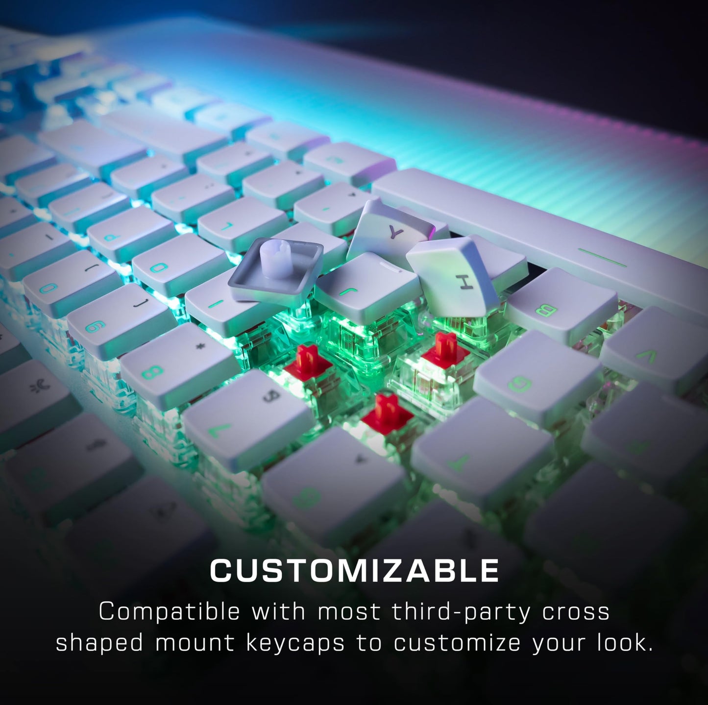 Turtle Beach Vulcan II Max – Optical-Mechanical PC Gaming Keyboard, Customizable RGB Illuminated Keys and Palm Rest, Smart Keys, Titan II Smooth Linear Switches, 200M Keystroke Durability – Black