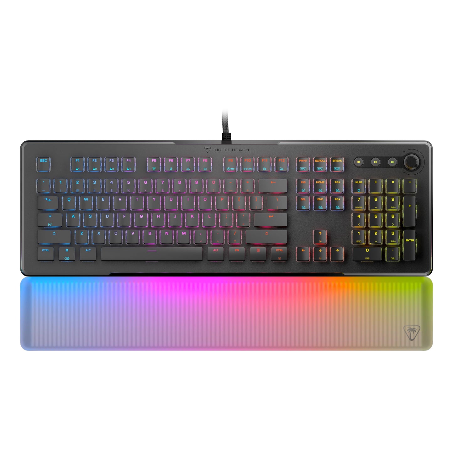 Turtle Beach Vulcan II Max – Optical-Mechanical PC Gaming Keyboard, Customizable RGB Illuminated Keys and Palm Rest, Smart Keys, Titan II Smooth Linear Switches, 200M Keystroke Durability – Black
