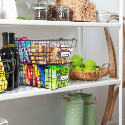 Granrosi XL Stackable Wire Baskets for Organizing - Set of 2