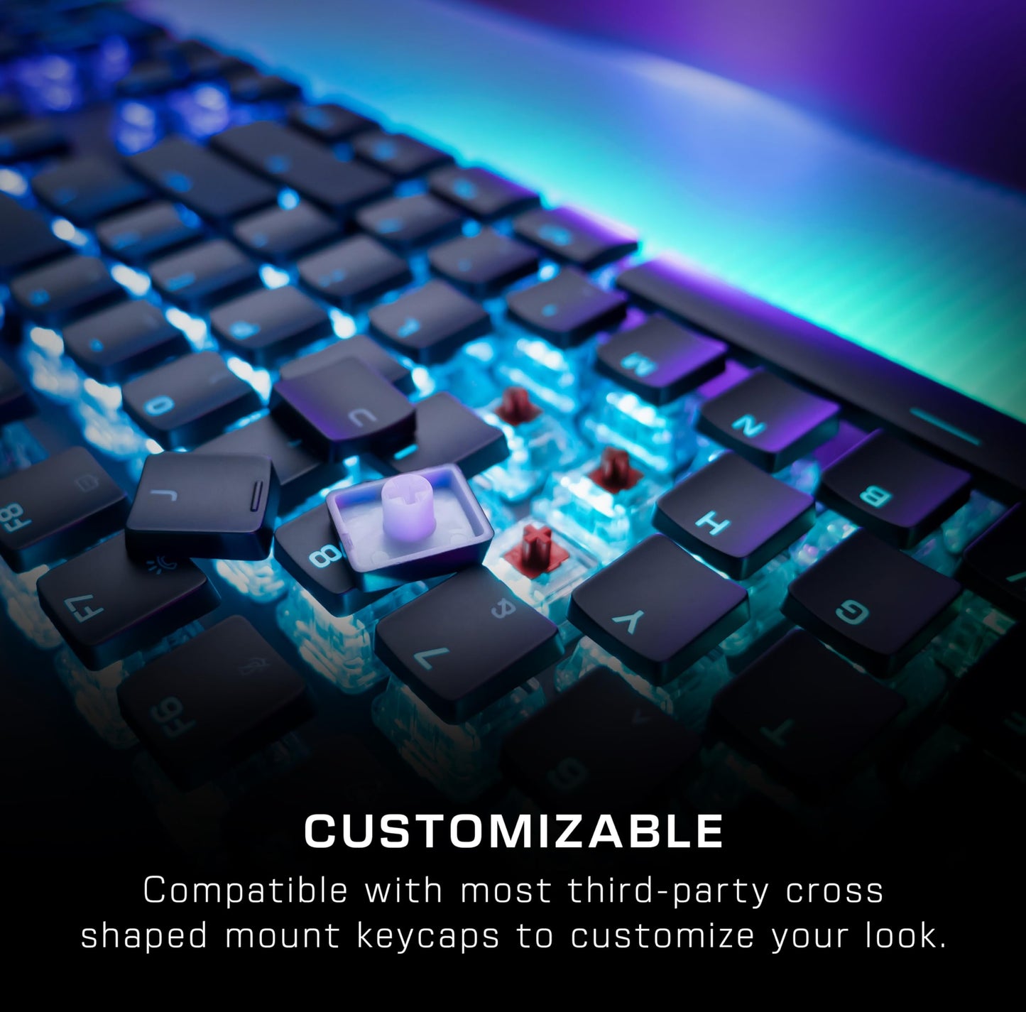 Turtle Beach Vulcan II Max – Optical-Mechanical PC Gaming Keyboard, Customizable RGB Illuminated Keys and Palm Rest, Smart Keys, Titan II Smooth Linear Switches, 200M Keystroke Durability – Black