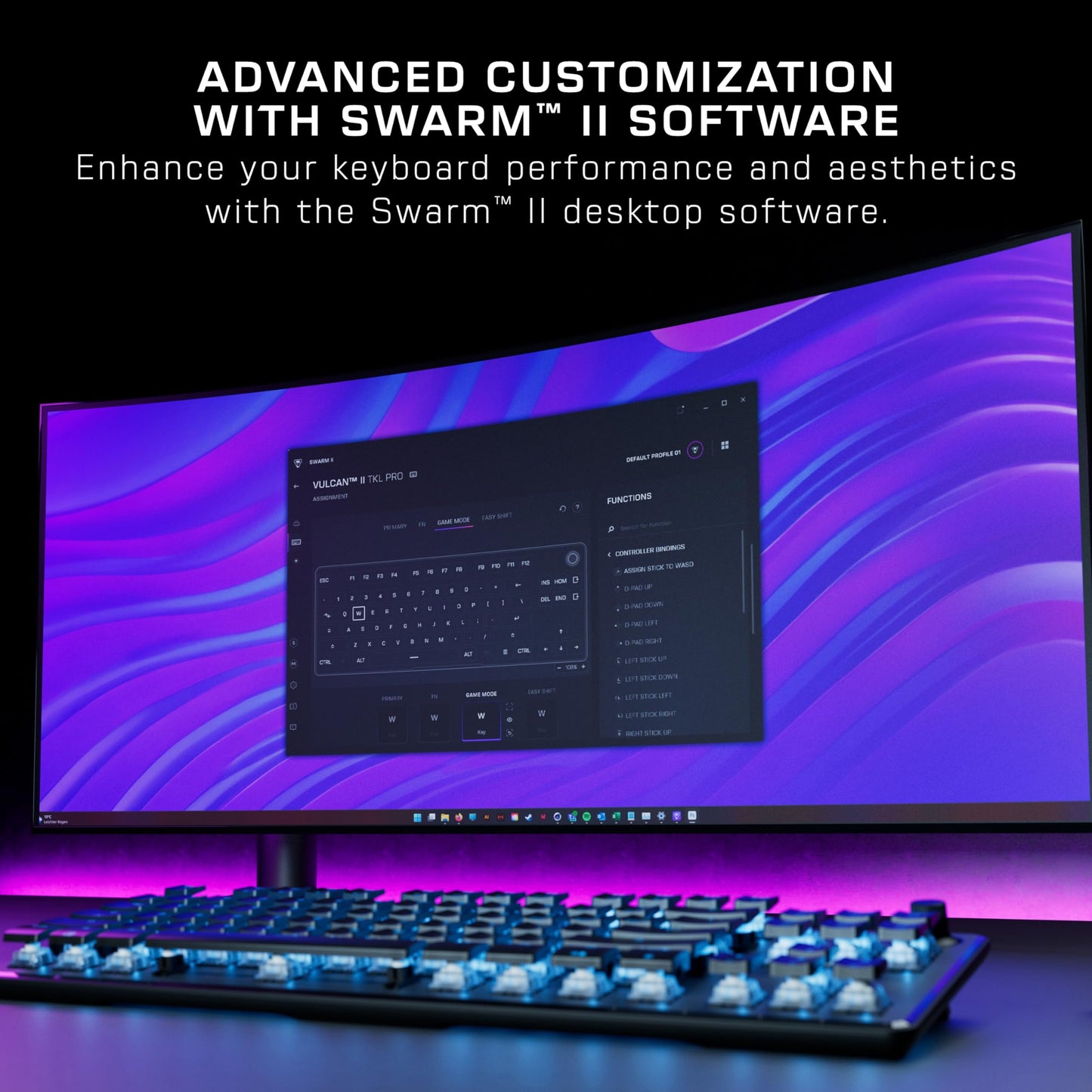 Turtle Beach Vulcan II Max – Optical-Mechanical PC Gaming Keyboard, Customizable RGB Illuminated Keys and Palm Rest, Smart Keys, Titan II Smooth Linear Switches, 200M Keystroke Durability – Black