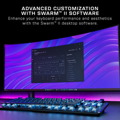 Turtle Beach Vulcan II Max – Optical-Mechanical PC Gaming Keyboard, Customizable RGB Illuminated Keys and Palm Rest, Smart Keys, Titan II Smooth Linear Switches, 200M Keystroke Durability – Black