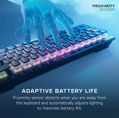 Turtle Beach Vulcan II Max – Optical-Mechanical PC Gaming Keyboard, Customizable RGB Illuminated Keys and Palm Rest, Smart Keys, Titan II Smooth Linear Switches, 200M Keystroke Durability – Black