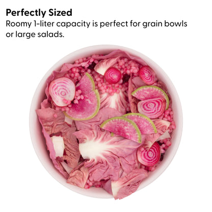 W&P Porter Ceramic Bowl Lunch Container w/ Protective Non-slip Exterior, Mint 1 Liter | Lid & Snap-tight Silicone Strap | Food Storage, Bento Box, Meal Prep | BPA-Free Ceramic