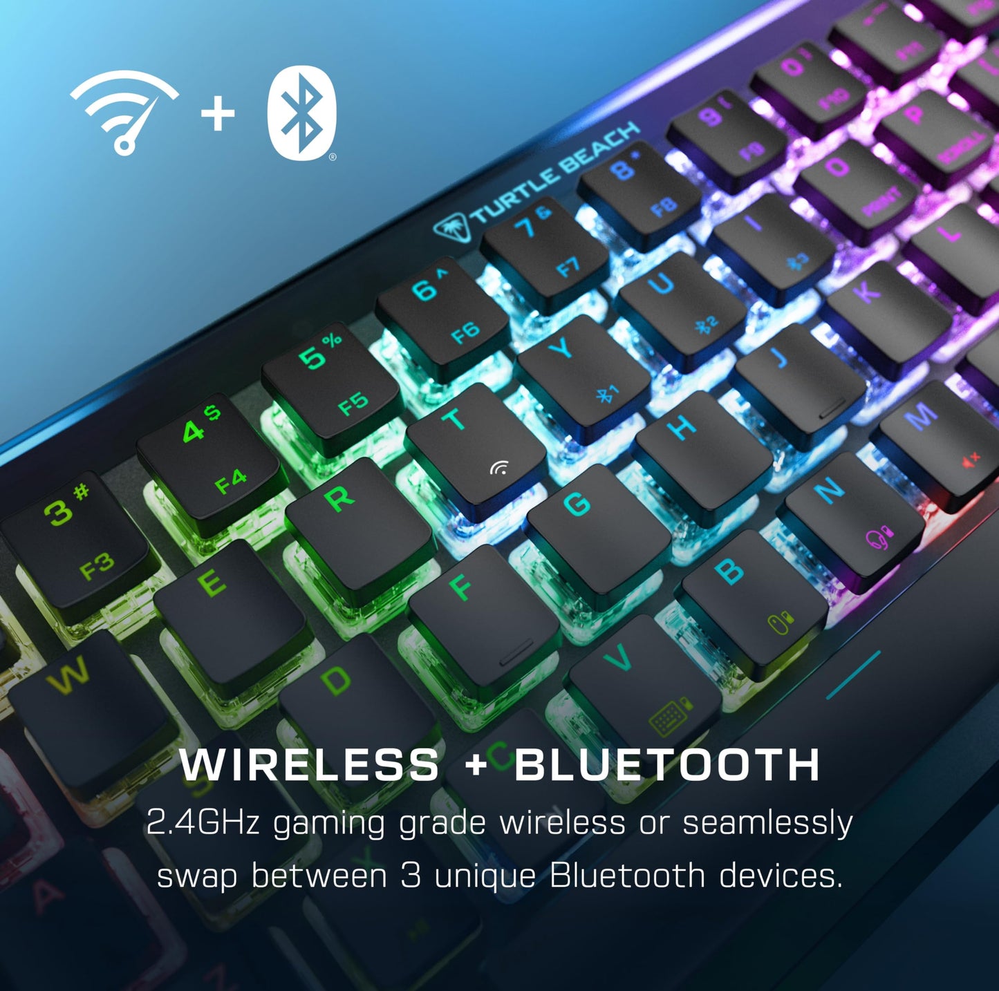 Turtle Beach Vulcan II Max – Optical-Mechanical PC Gaming Keyboard, Customizable RGB Illuminated Keys and Palm Rest, Smart Keys, Titan II Smooth Linear Switches, 200M Keystroke Durability – Black