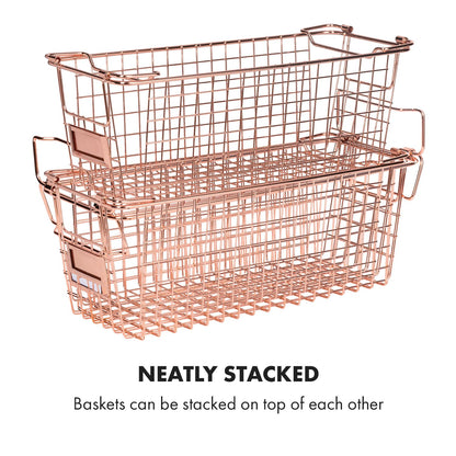 Granrosi XL Stackable Wire Baskets for Organizing - Set of 2