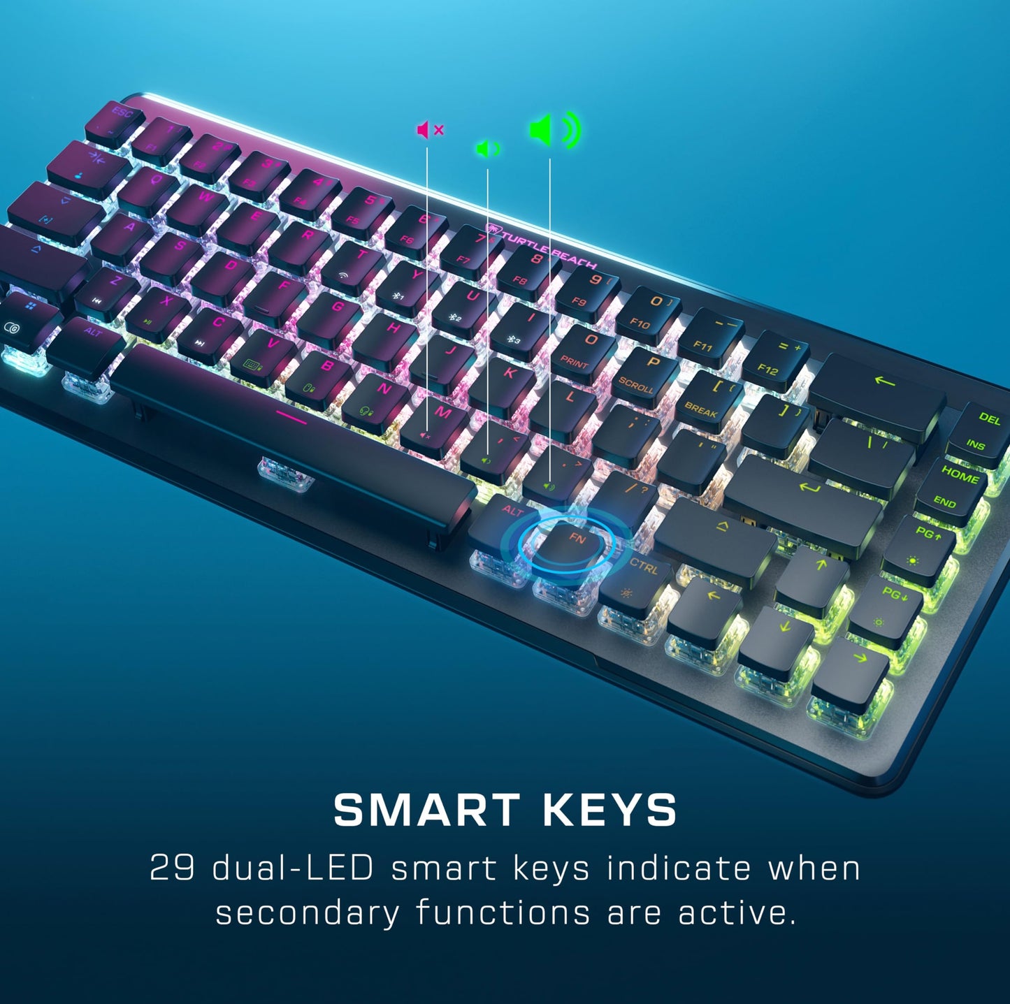 Turtle Beach Vulcan II Max – Optical-Mechanical PC Gaming Keyboard, Customizable RGB Illuminated Keys and Palm Rest, Smart Keys, Titan II Smooth Linear Switches, 200M Keystroke Durability – Black