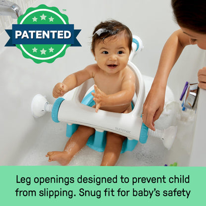 Summer by Ingenuity My Bath Seat for Sit-Up Baby Bathing, Sure & Secure Suction Cups, ASTM Safety Tested & Approved, Backrest for Assisted Sitting, Easy Setup & Storage, Aqua