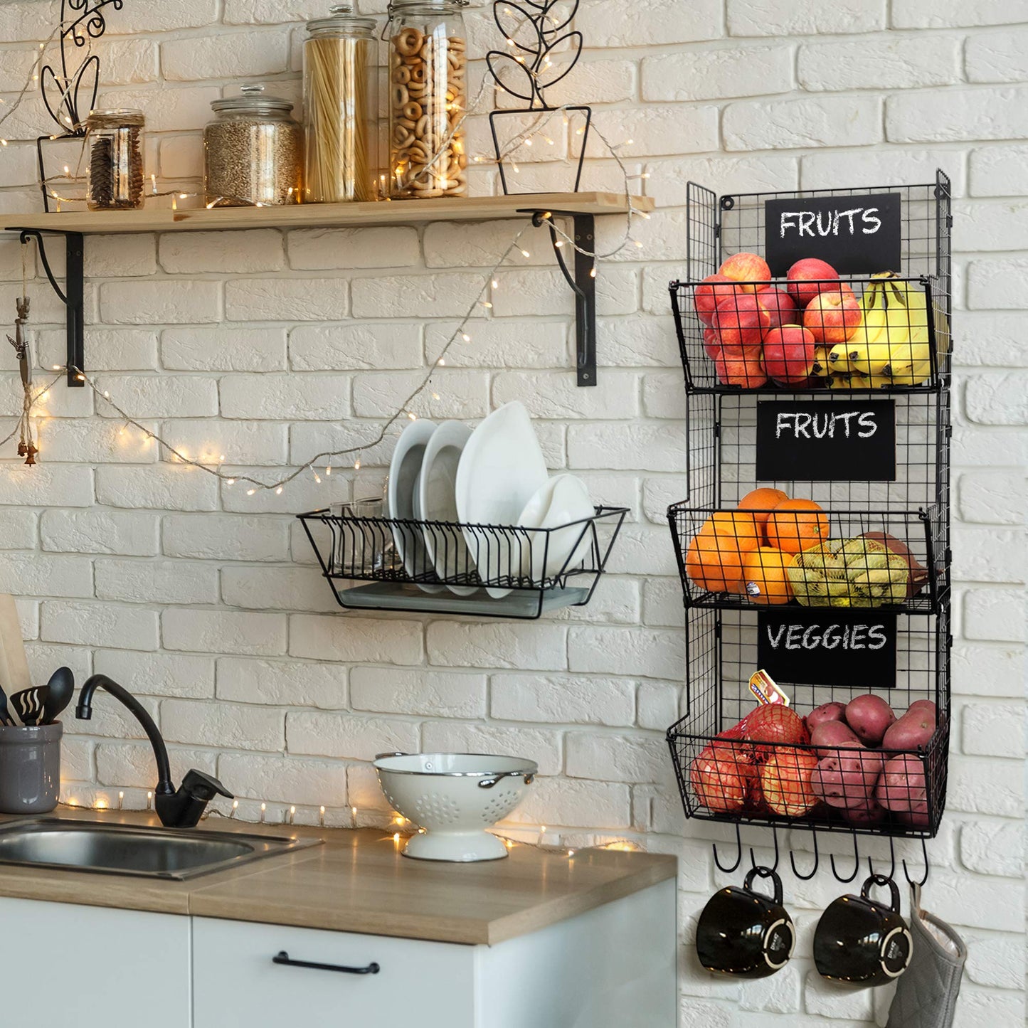 Granrosi XL Stackable Wire Baskets for Organizing - Set of 2